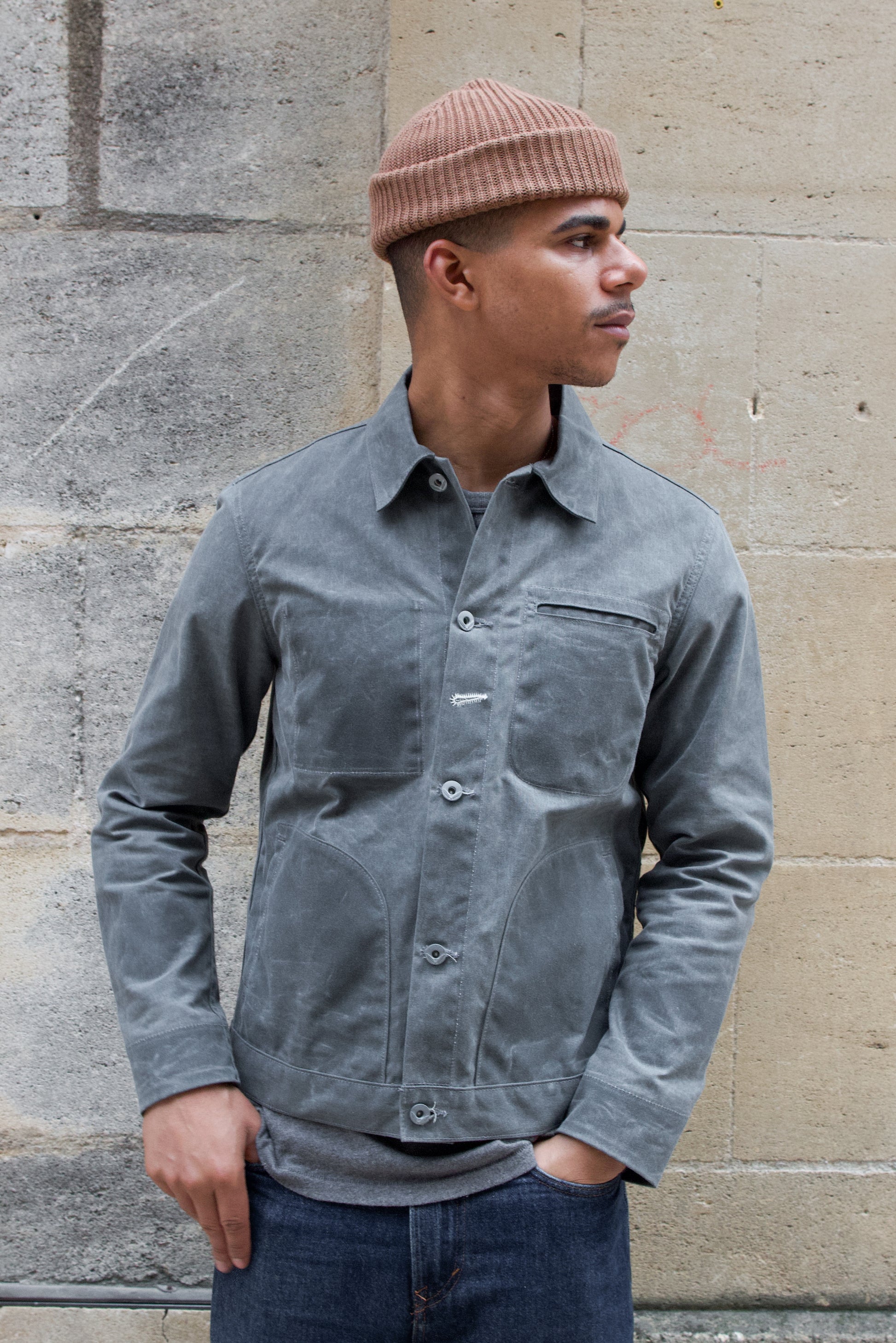 Supply Jacket Waxed Canvas Grey Ridgeline – bleubrut