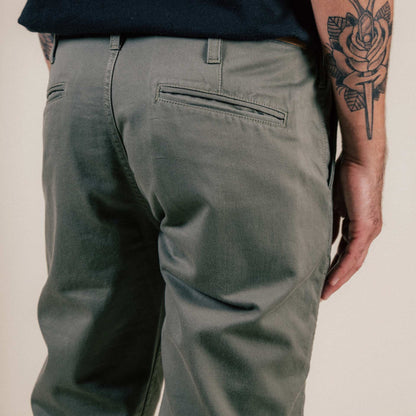 BC-04 Relaxed Chino - 8.5oz Aged Green Sateen Twill
