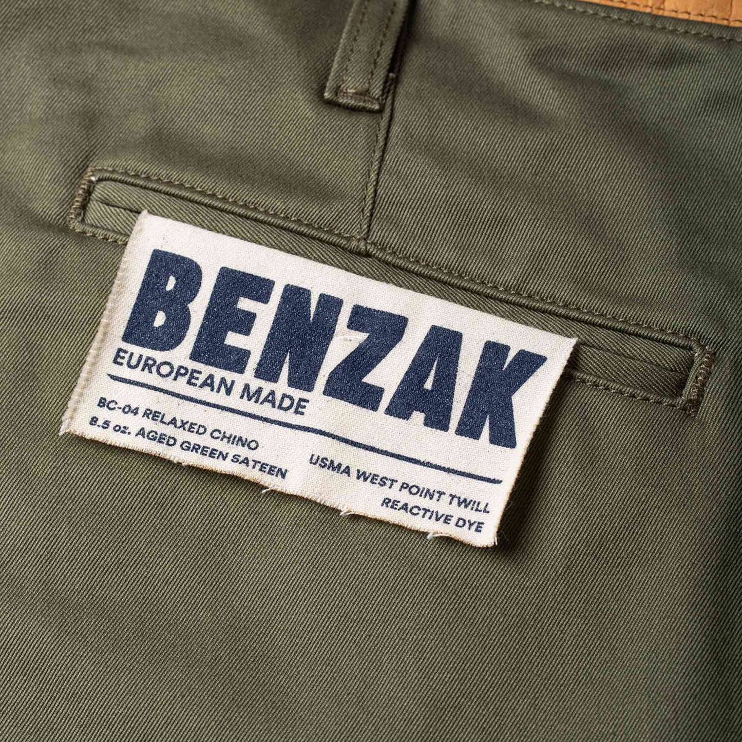 BC-04 Relaxed Chino - 8.5oz Aged Green Sateen Twill