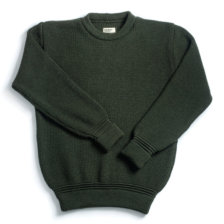 bleubrut Virgin Wool Military - Sweater – Rundhals Green