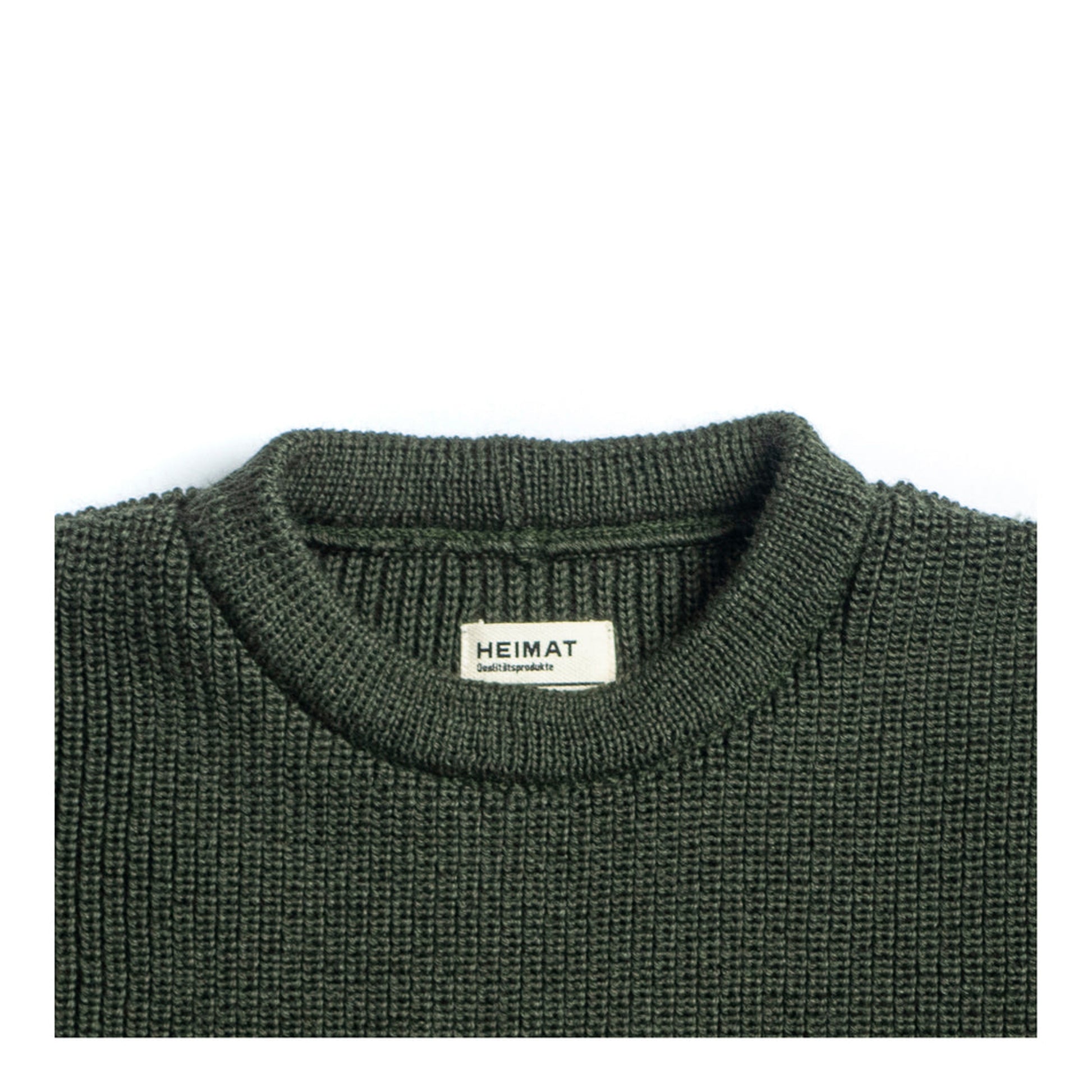 Rundhals Sweater Virgin Wool - Military Green – bleubrut