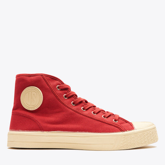 High Top Vulcanised - Red / White Sole