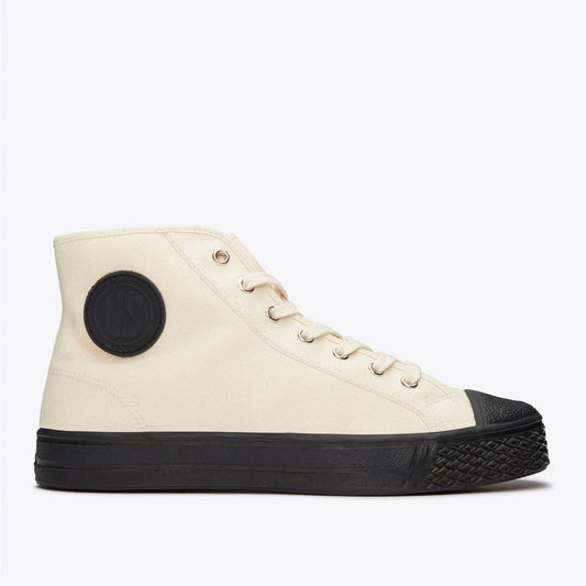 High Top Vulcanised - White / Black Sole